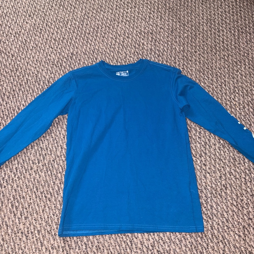 Carhartt Teal-Blue Crewneck Long Sleeve Shirt